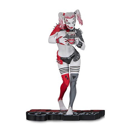 Harley Quinn Red White and Black Metal Harley Quinn by Greg Horn Statue
